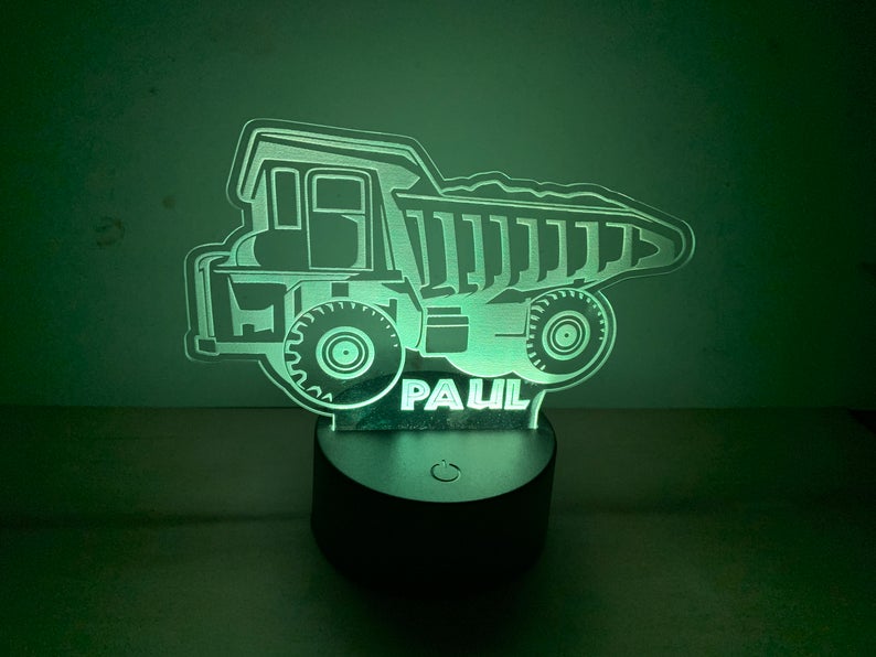 Personalized Truck Night Lights with Name 7/16 Colors Changing LED Lamp NL3019