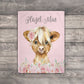 Personalized Fleece Blanket Cow With Rose