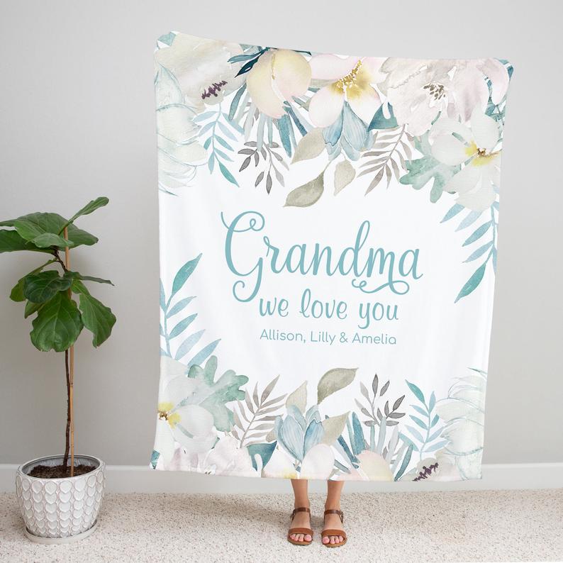 Personalized  Flora Mom/Nana/Auntie We Love You Blanket｜11042229