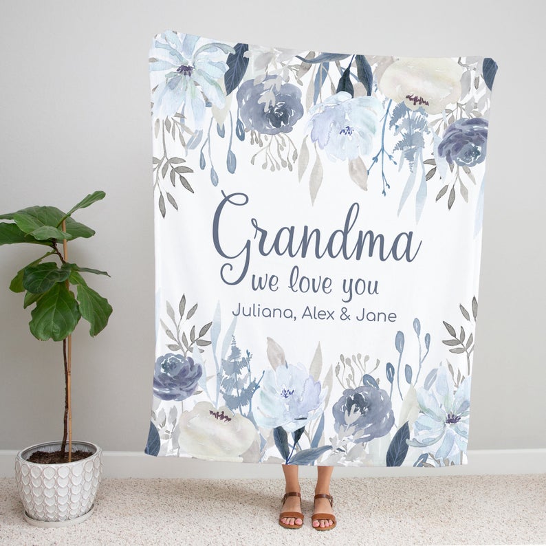 Personalized  Flora Mom/Nana/Auntie We Love You Blanket｜11042227