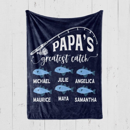 Personalized  Fathers Day Blanket Fishing