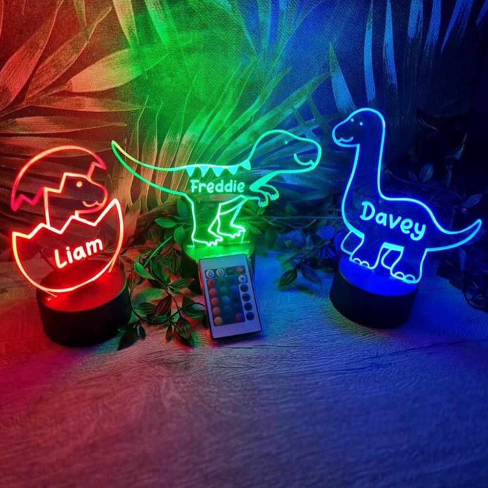 Personalized Dinosaur 7 Colours 16 Colors Change Light LED Bedroom Night Light Boys Girls Mood Lighting