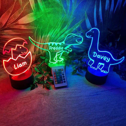 Personalized Dinosaur 7 Colours 16 Colors Change Light LED Bedroom Night Light Boys Girls Mood Lighting