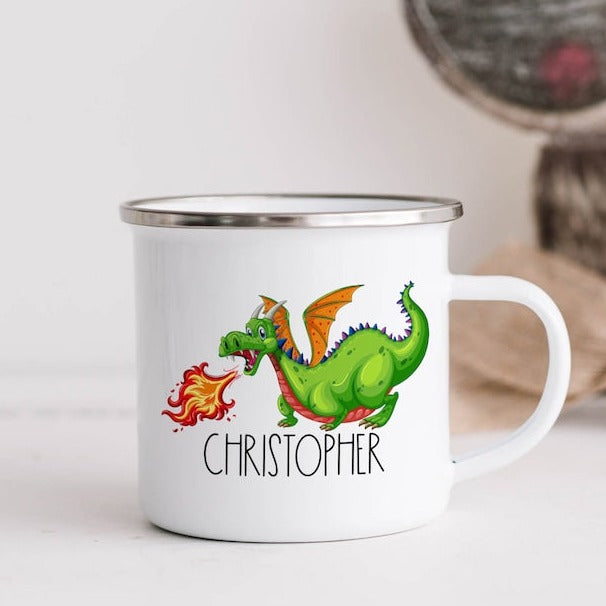 Personalized Enamel Dinosaur Mug Multi Styles