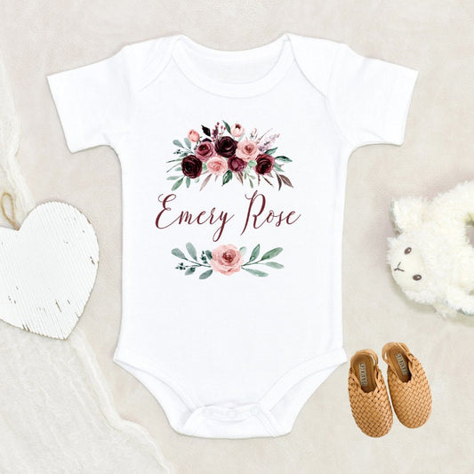 Personalized Baby Onesie With Name Rose