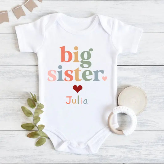 Personalized Baby Onesie With Name Big Sister