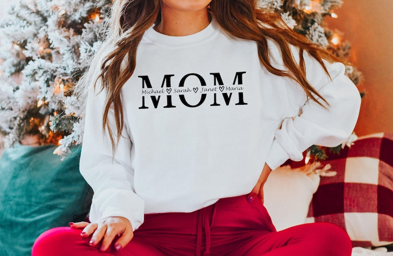 Personalized Mom Unisex Sweatshirt With Names