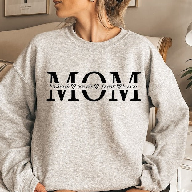 Personalized Mom Unisex Sweatshirt With Names
