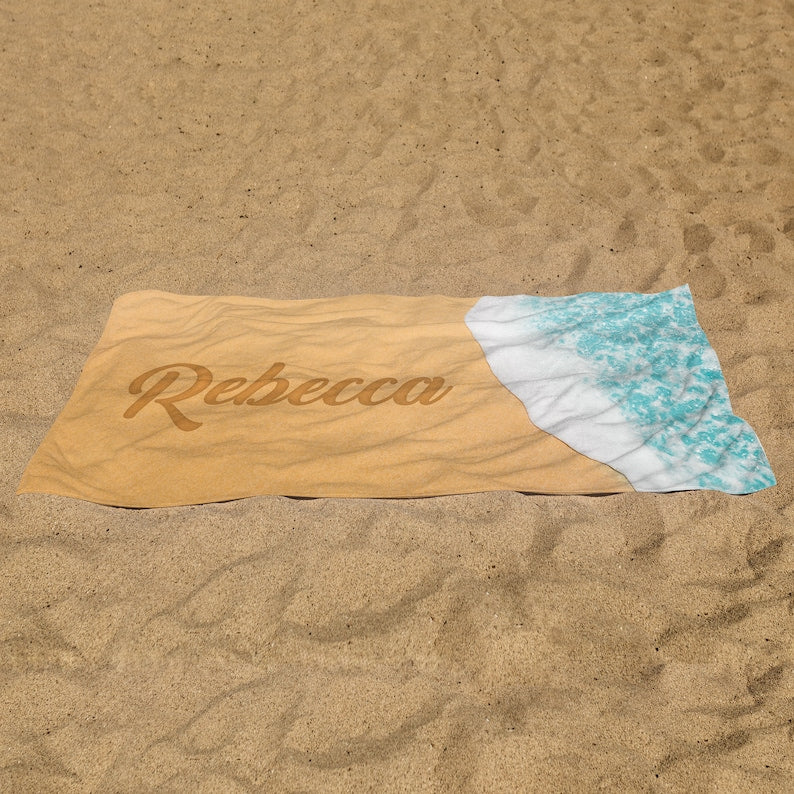 Personalized Ocean&Sand Beach Towel