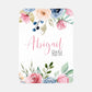 Personalized Minky Fleece Water-color Flower Baby Blanket Pink&Blue