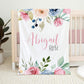 Personalized Minky Fleece Water-color Flower Baby Blanket Pink&Blue