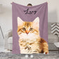 Personalized Pet Photo with Name Blanket for Pet Lover Gifts