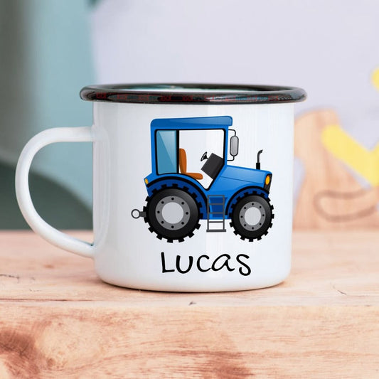 Personalized Enamel Construction Theme Mug