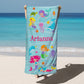 Personalized Kids Microfiber Beach Towel Mermaid Sea World