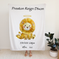 Custom Lion Blankets With Baby's Birth Information 111702