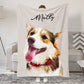 Personalized Pet Photo with Name Blanket for Pet Lover Gifts