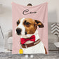 Personalized Pet Photo with Name Blanket for Pet Lover Gifts