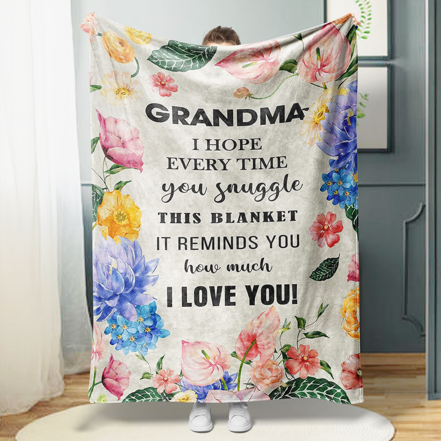 Personalized Mom/Nana/Auntie Blanket Garden Theme
