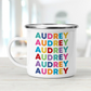 Personalized Enamel Vibrant Name Mug
