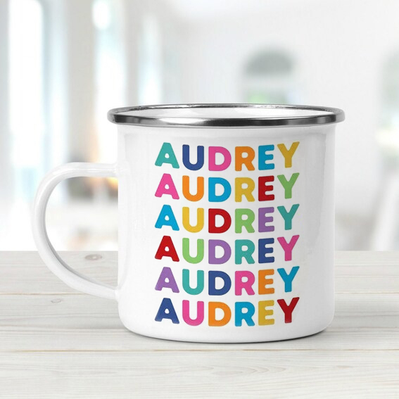 Personalized Enamel Vibrant Name Mug