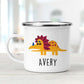 Personalized Funny Dinosaur Kids Enamel Camping Mugs