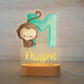 Personalized Animal Alphabet Light LED Bedroom Night Light Boys Girls