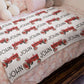 Personalized Minky Swaddle Blanket Tractor Red