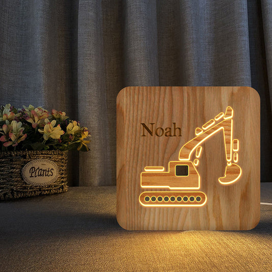 Personalized Creative Wood Excavator Light