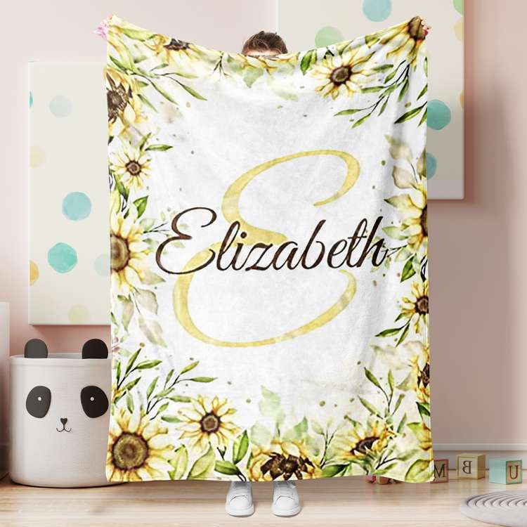 Personalized Name Fleece Butterfly Blanket Purple