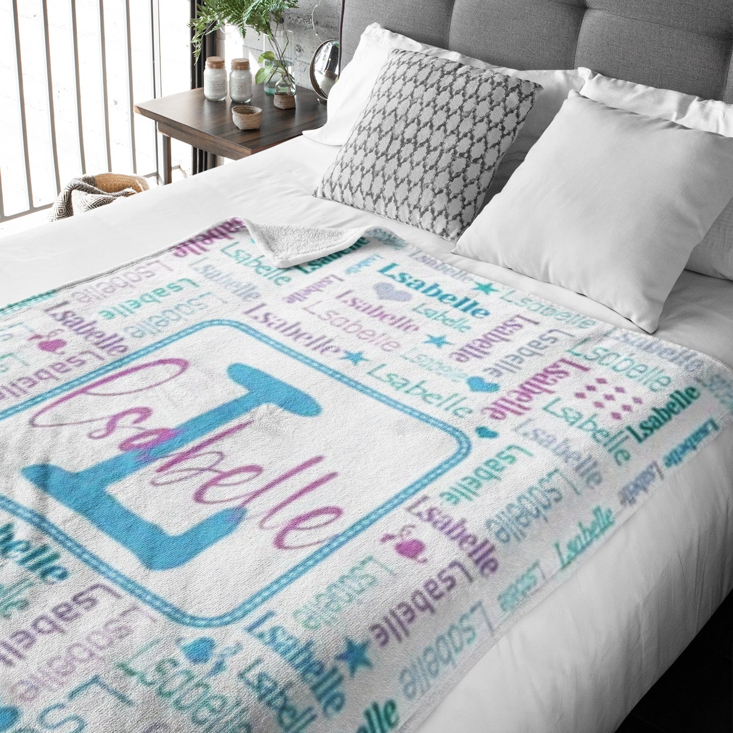 Personalized Initial With Name Art Fleece Blanket