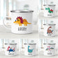 Personalized Funny Dinosaur Kids Enamel Camping Mugs