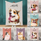Personalized Pet Photo with Name Blanket for Pet Lover Gifts