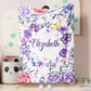 Personalized Name Fleece Butterfly Blanket Purple