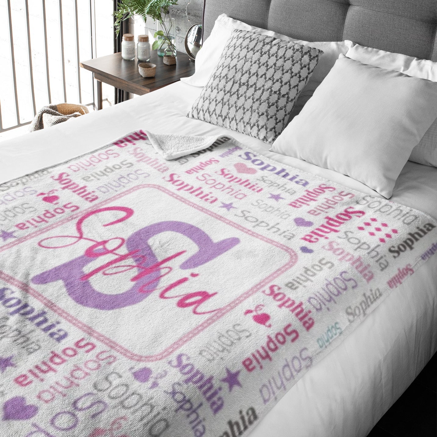 Personalized Initial With Name Art Fleece Blanket