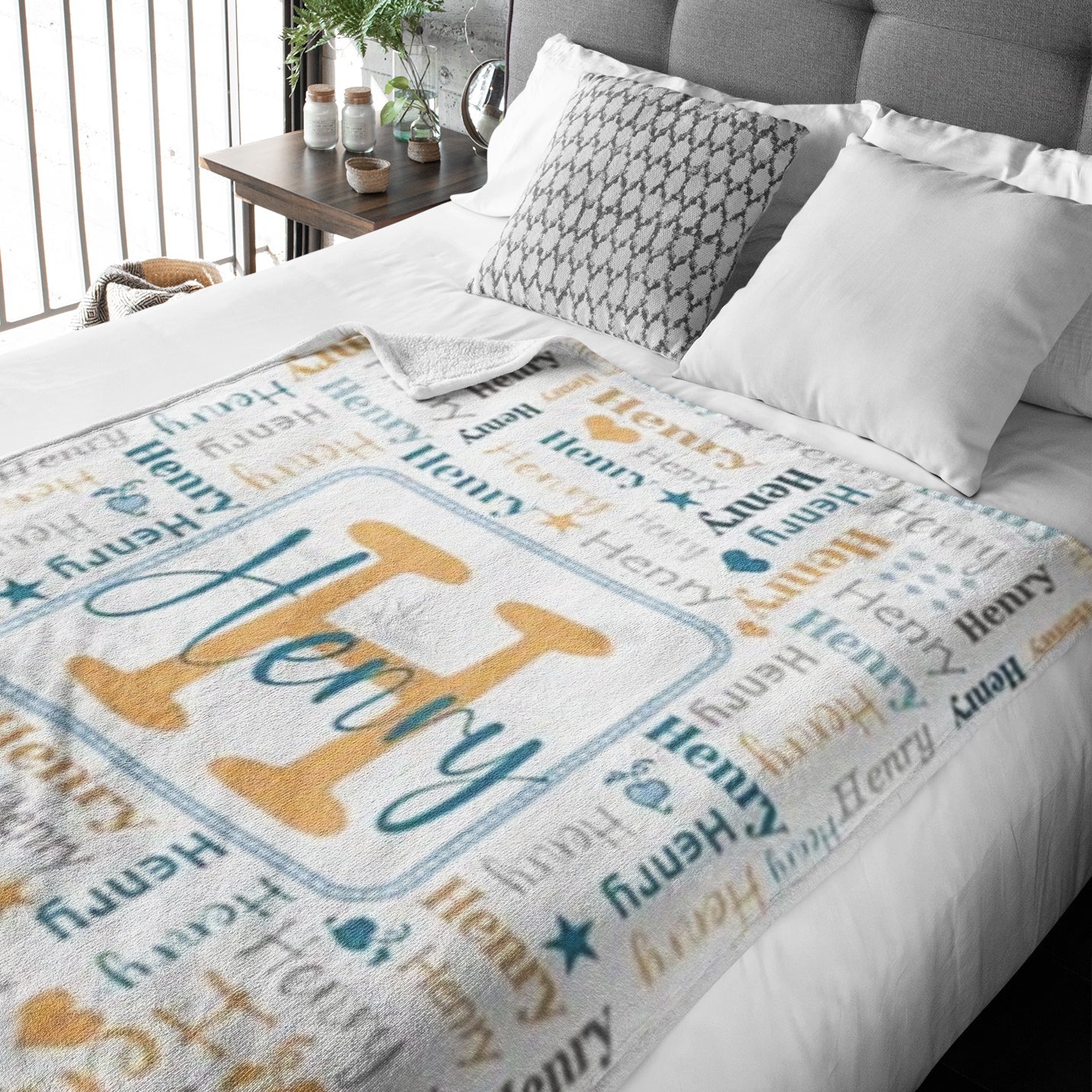 Personalized Initial With Name Art Fleece Blanket