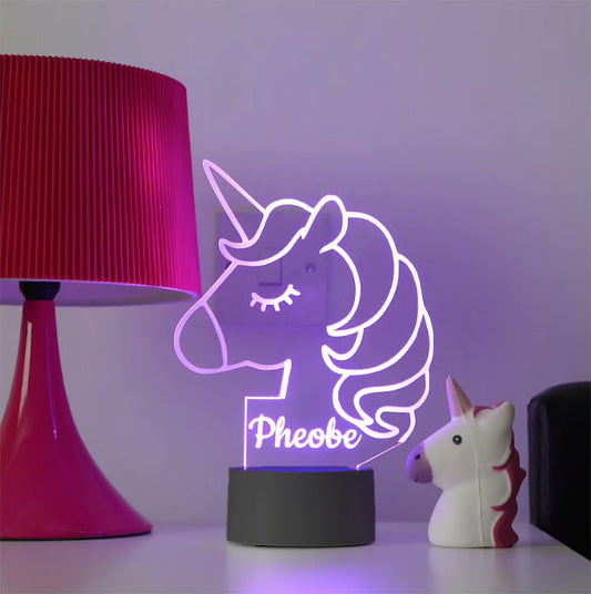 Personalised Unicorn Colour Change Light LED Bedroom Night Light Boys Girls Mood Lighting Night Lights Night Lights 7 / 16 Color Changing LED Lamp