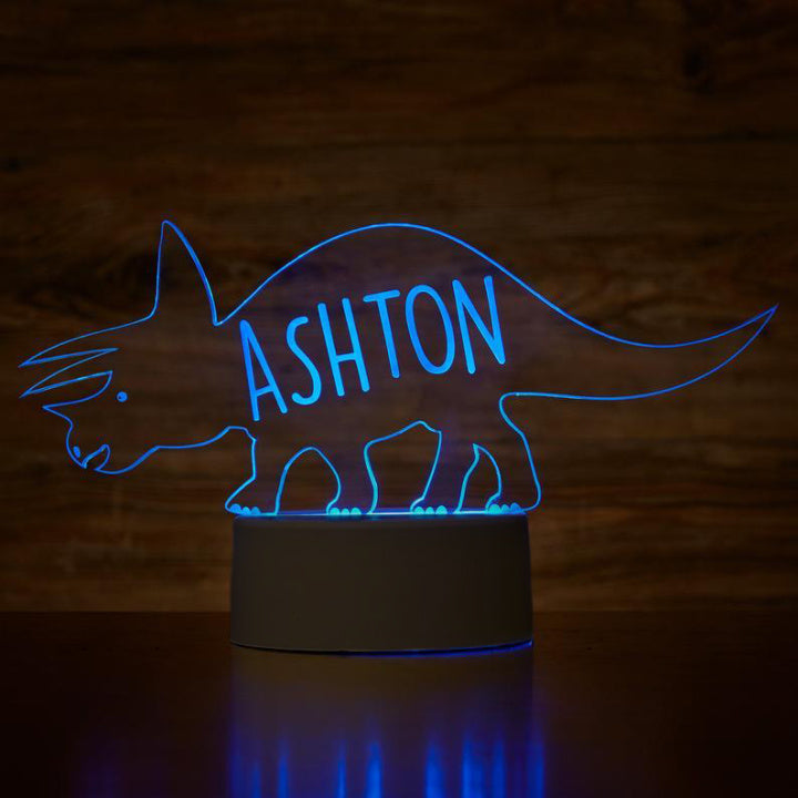 Personalised Dinosaur Colour Change Light LED Bedroom Night Light Boys Girls Mood Lighting