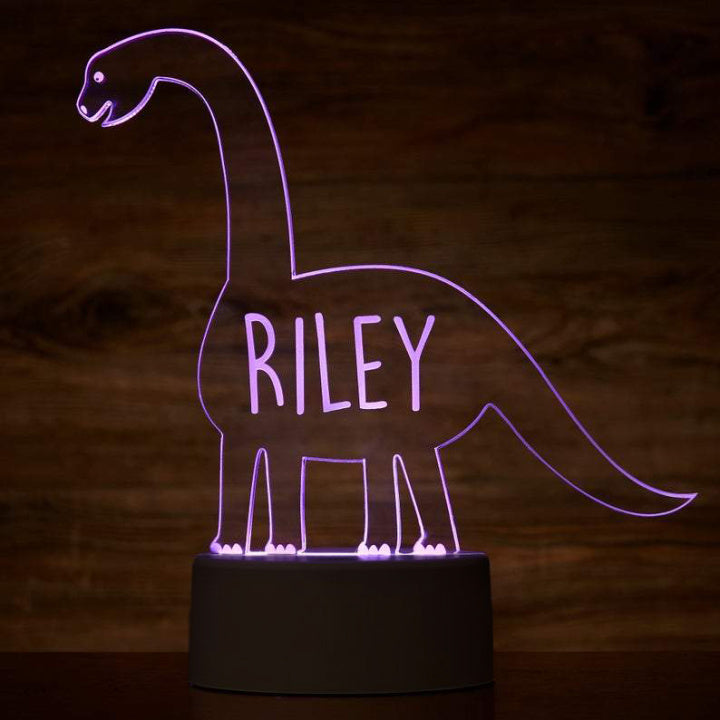 Personalised Dinosaur Colour Change Light LED Bedroom Night Light Boys Girls Mood Lighting