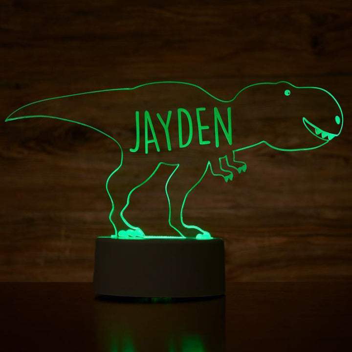 Personalised Dinosaur Colour Change Light LED Bedroom Night Light Boys Girls Mood Lighting