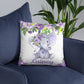 Personalized Baby Floral Purple Elephant Throw Pillow