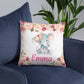Personalized Baby Floral Elephant Throw Pillow