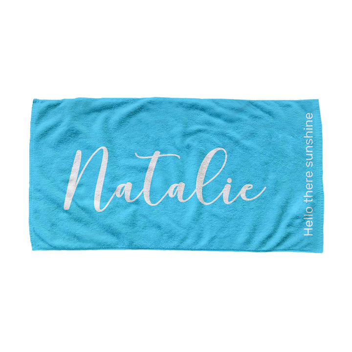 Personalized Beach Towel Simple Color With Quote