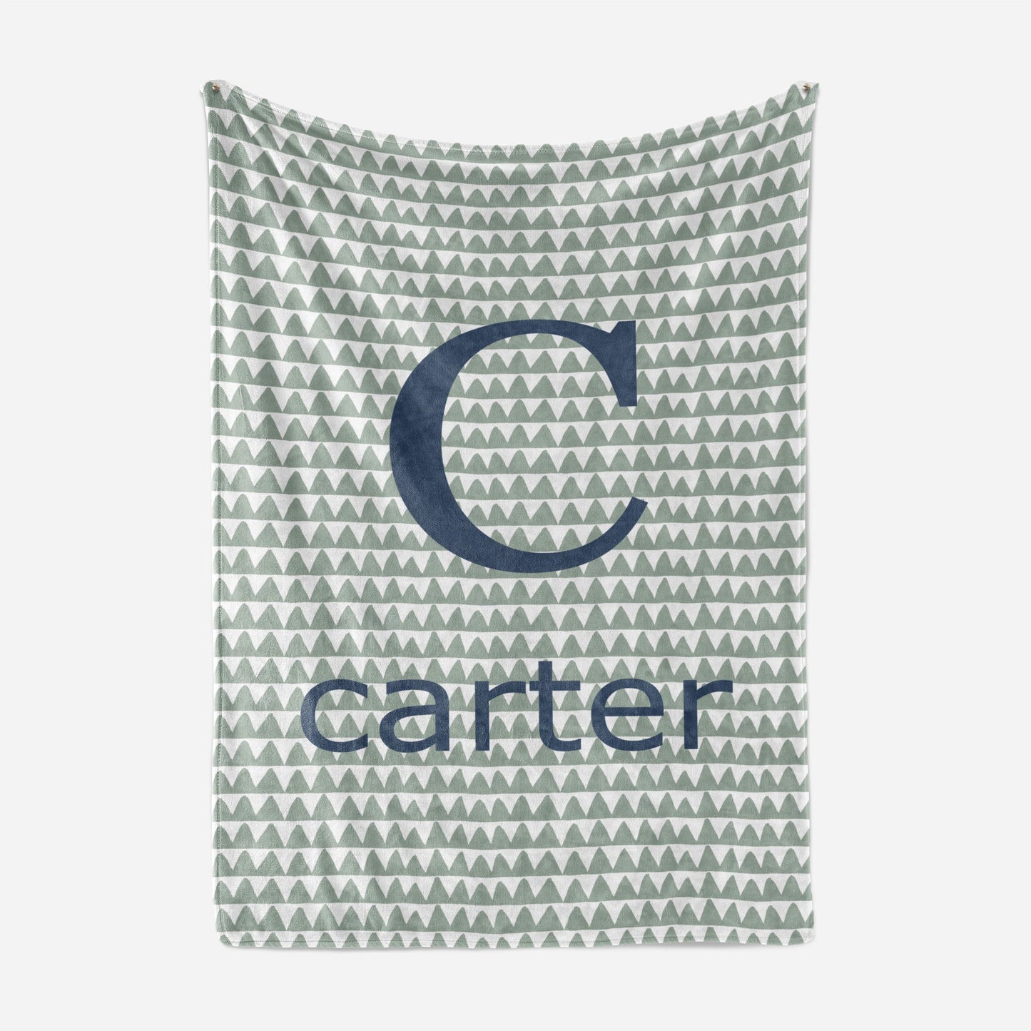 Personalized Fleece Swaddle Bedding Blanket Geometry Elements Green