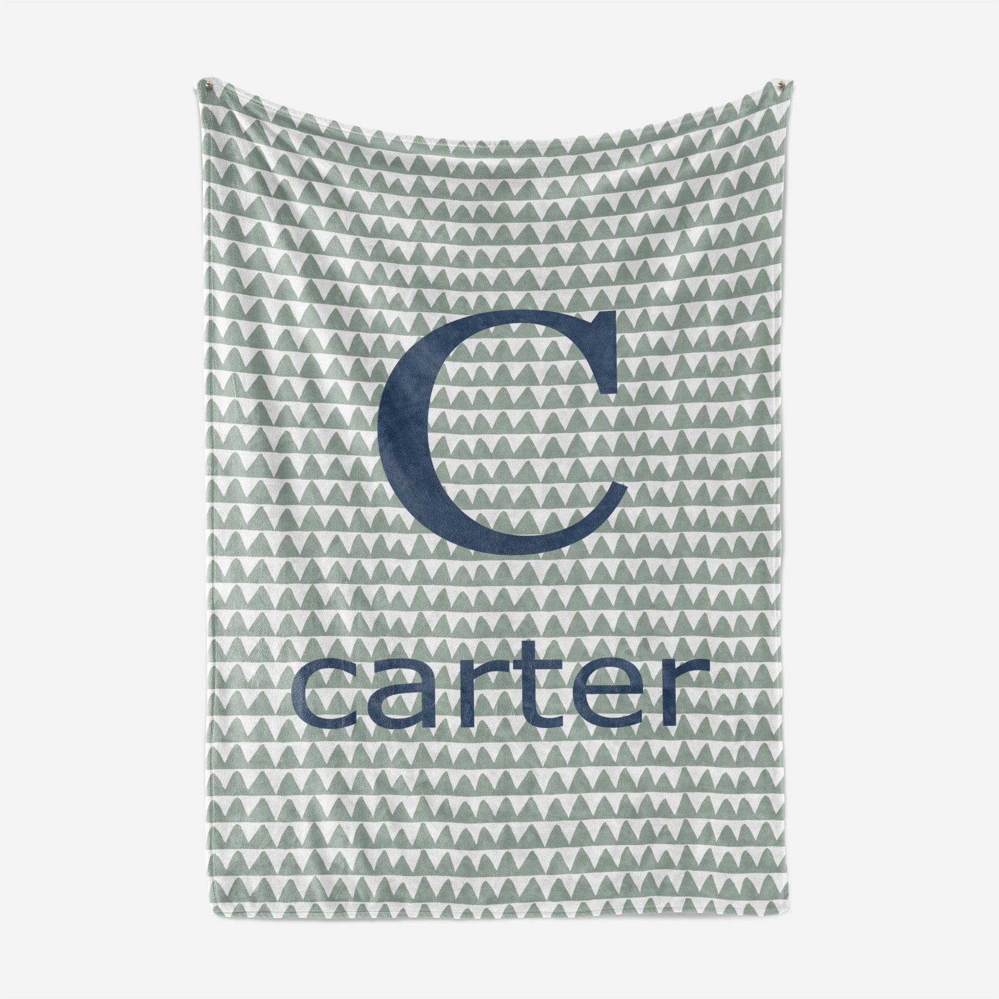 Personalized Fleece Swaddle Bedding Blanket Geometry Elements Green