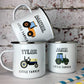 Personalized Enamel Farm Tracktor Theme Mug