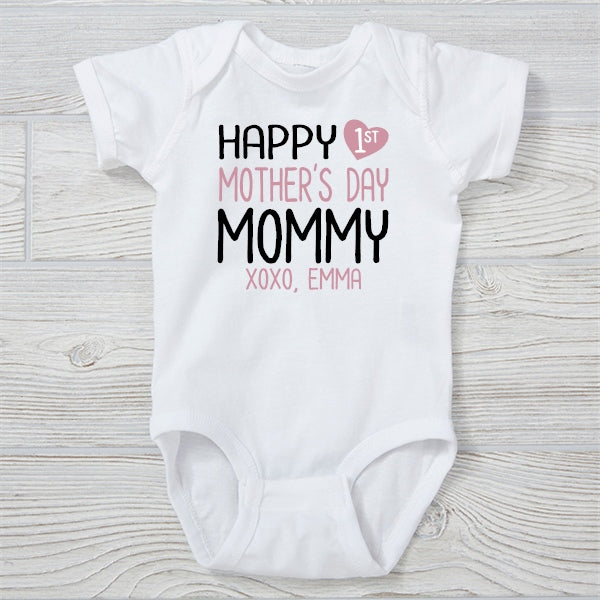 Personalized Baby Onesie Our First Mother's Day XOXO