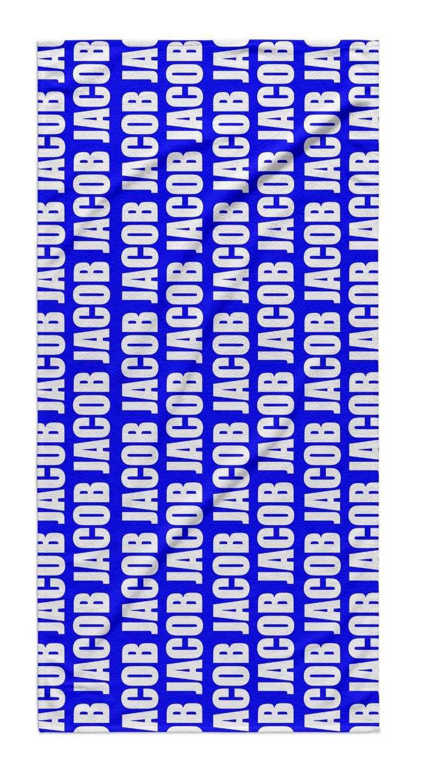 Personalized Beach Towel Name Repeat