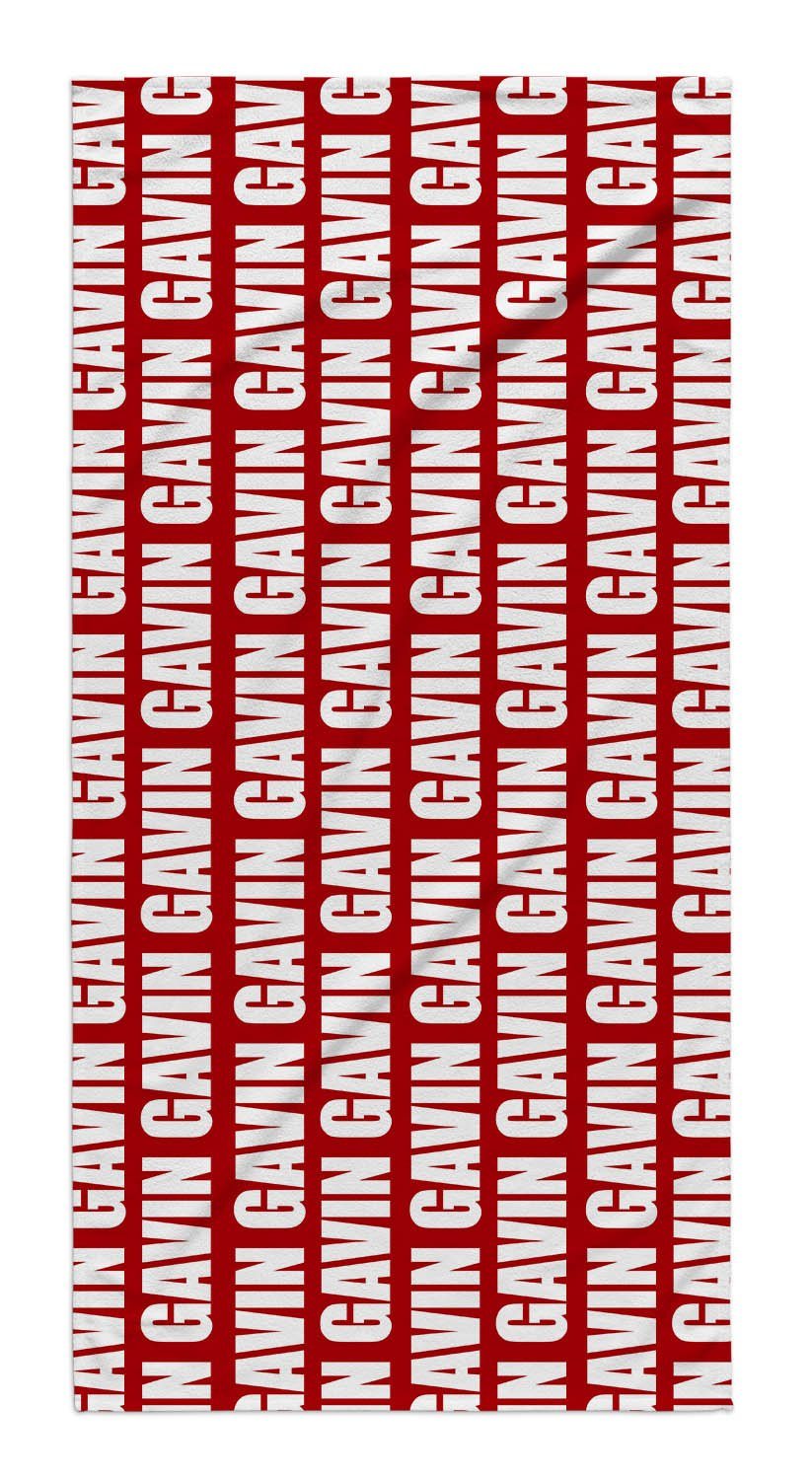 Personalized Beach Towel Name Repeat