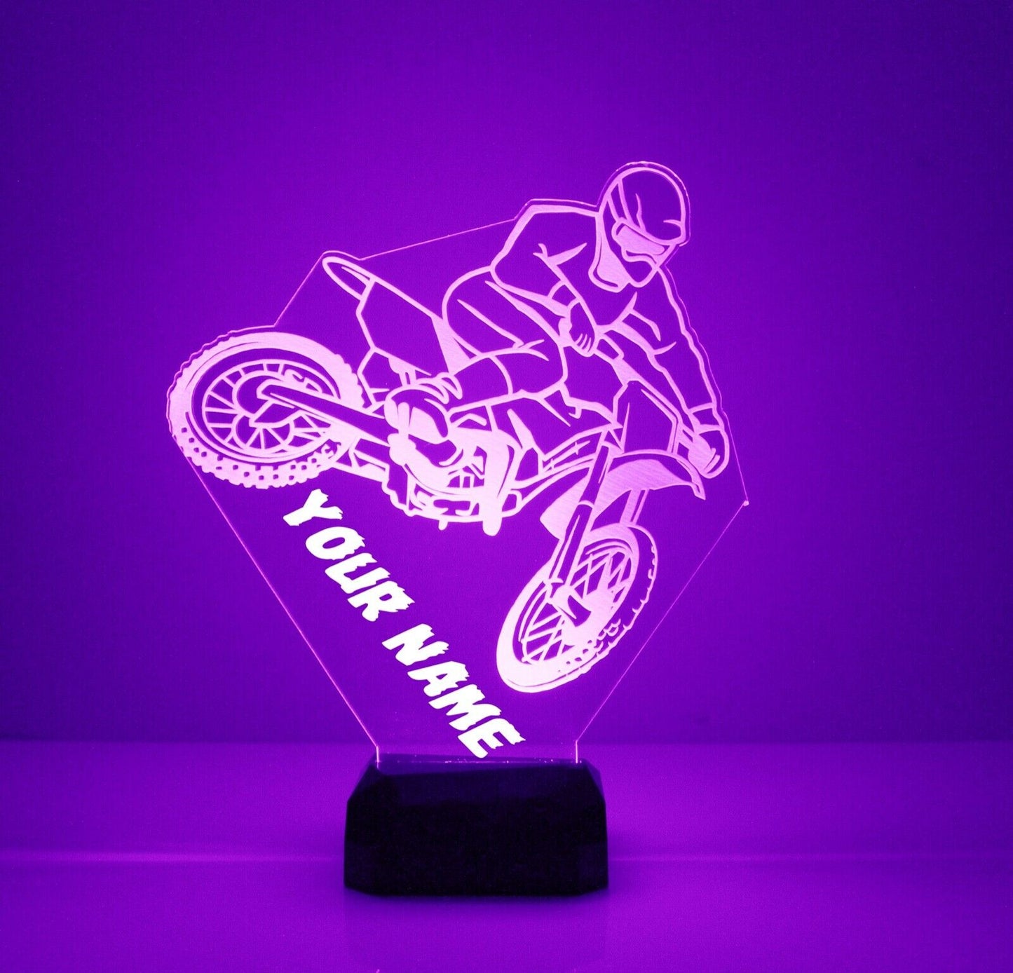 Personalised Dirt Bike Colour Change Light LED Bedroom Night Light Boys Girls Mood Lighting III29