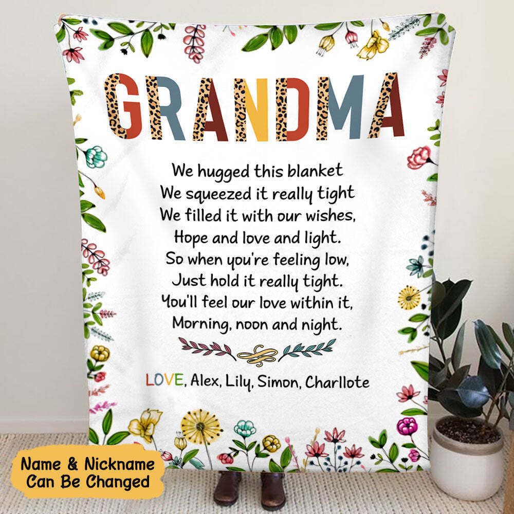 Personalized Mom/Nana/Auntie Leopard Blanket With Love Quote